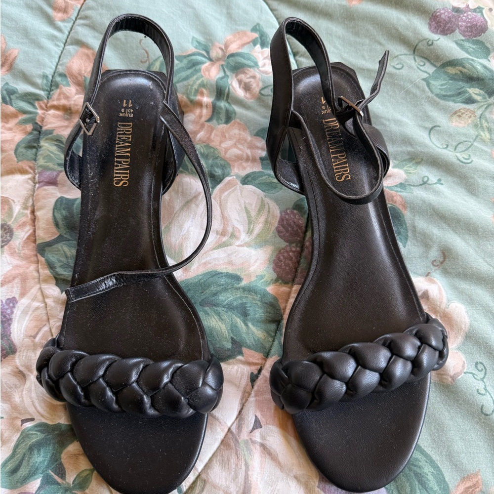 Dream Pairs Black Braided Strap Sandals